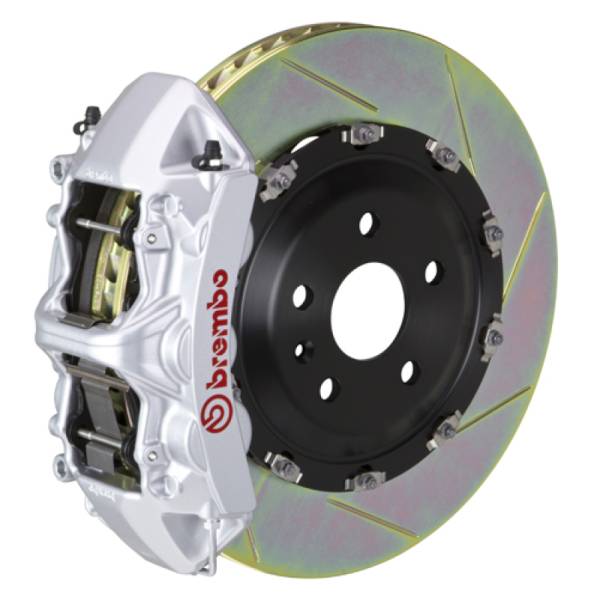 Brembo - Brembo 1N2.8502A3 Brembo 06-13 Corvette Z06 Excl CC Brakes Fr GT BBK 6Pist Cast 365x34 2pc Rotor Slotted Type1-Silver