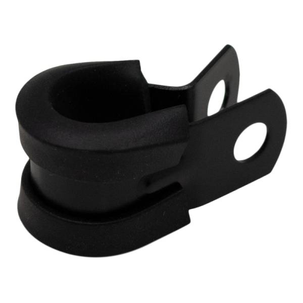 DeatschWerks - DeatschWerks 6-02-0353-B DeatschWerks Rubber Cushioned P-Clamp for 6AN Hose - 9.5mm Clamp Id - Anodized Matte Black