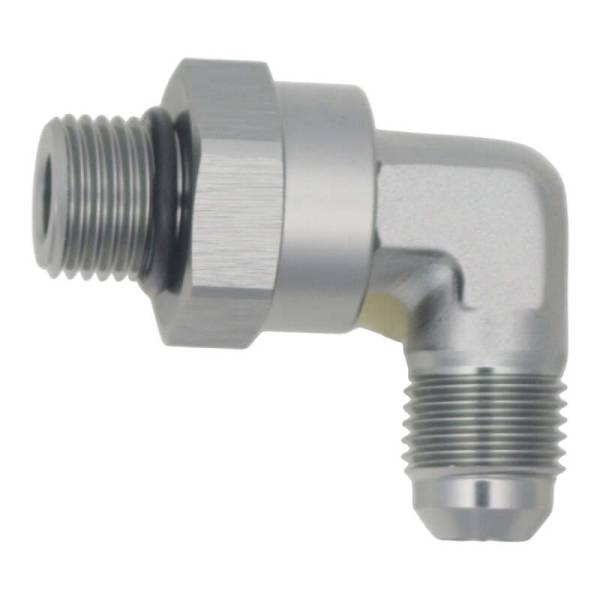 DeatschWerks - DeatschWerks 6-02-0414 DeatschWerks 6AN ORB Male Swivel to 90-Degree 6AN Male Flare - Anodized DW Titanium
