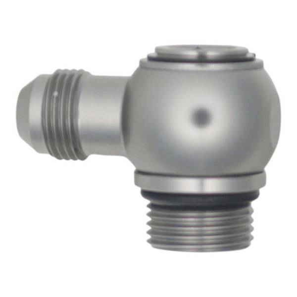 DeatschWerks - DeatschWerks 6-02-0418 DeatschWerks 10AN ORB Male to 8AN Male Flare Low Profile 90-Degree Swivel - Anodized DW Titanium