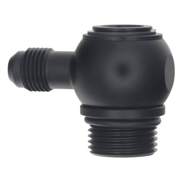 DeatschWerks - DeatschWerks 6-02-0420-B DeatschWerks 10AN ORB Male to 6AN Male Flare Low Profile 90-Degree Swivel - Anodized Matte Black