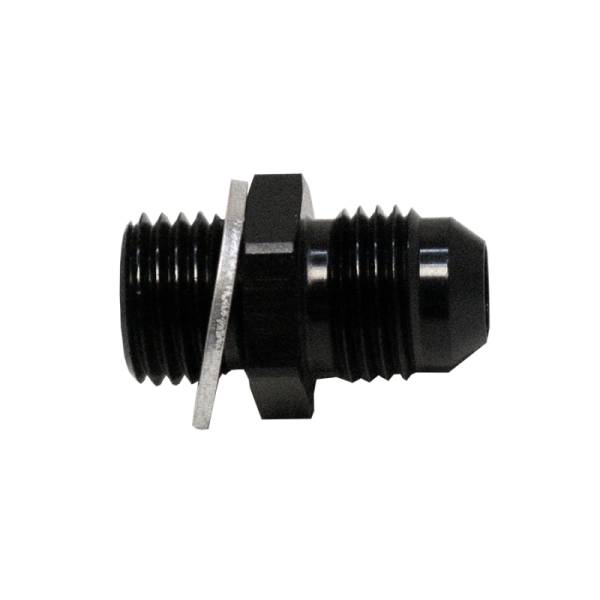 DeatschWerks - DeatschWerks 6-02-0614-B DeatschWerks 6AN Male Flare to M14 X 1.5 Male Metric Adapter (Incl Washer) - Anodized Matte Black