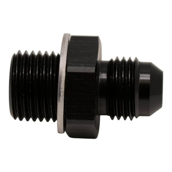 DeatschWerks - DeatschWerks 6-02-0615-B DeatschWerks 6AN Male Flare to M16 X 1.5 Male Metric Adapter (Incl Washer) - Anodized Matte Black