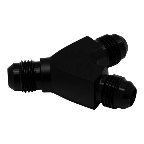 DeatschWerks - DeatschWerks 6-02-0701-B DeatschWerks 6AN Male Flare to 6AN Male Flare to 6AN Male Flare Y Fitting - Anodized Matte Black