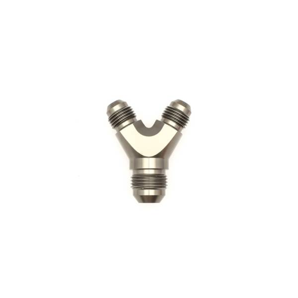 DeatschWerks - DeatschWerks 6-02-0702 DeatschWerks 6AN Male Flare + 6AN Male Flare to 8AN Male Flare Y Block Fitting
