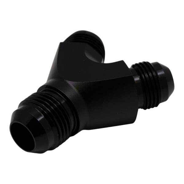 DeatschWerks - DeatschWerks 6-02-0703-B DeatschWerks 8AN Male Flare to 8AN Male Flare to 10AN Male Flare Y Fitting - Anodized Matte Black