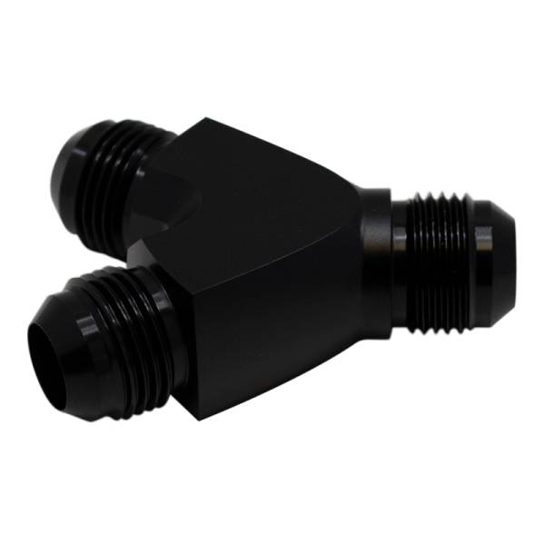 DeatschWerks - DeatschWerks 6-02-0707-B DeatschWerks 10AN Male Flare to 10AN Male Flare to 10AN Male Flare Y Fitting - Anodized Matte Black