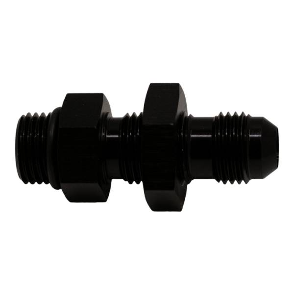 DeatschWerks - DeatschWerks 6-02-0726-B DeatschWerks 6AN O-Ring Male to 6AN Male Flare Bulkhead Include Nut - Anodized Matte Black