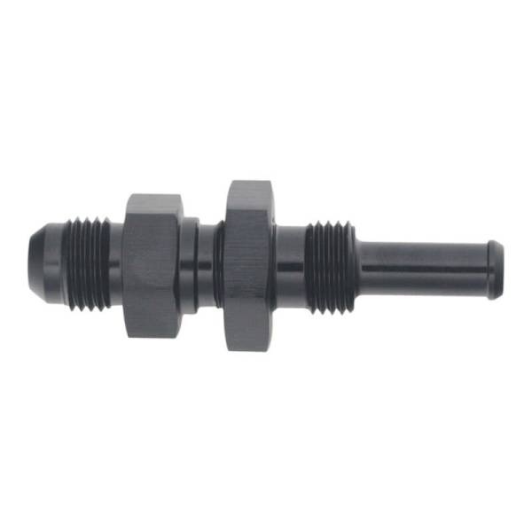 DeatschWerks - DeatschWerks 6-02-0739-B DeatschWerks 6AN Male Flare to Straight 5/16in Single Hose Barb - Anodized Matte Black