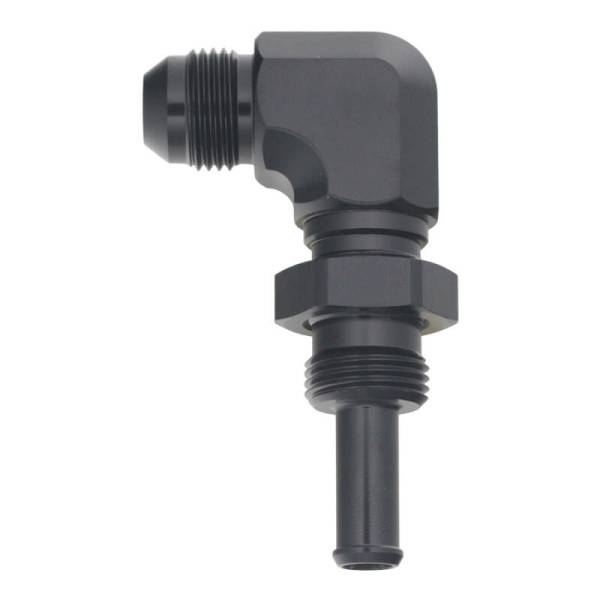 DeatschWerks - DeatschWerks 6-02-0742-B DeatschWerks 8AN Male Flare to Straight 3/8in Single Hose Barb - Anodized Matte Black