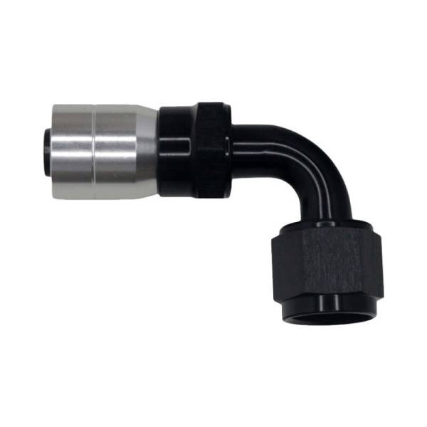 DeatschWerks - DeatschWerks 6-02-0807-C-B DeatschWerks 8AN Female Swivel 90-Degree Crimping Style Hose End CPE - Anodized Matte Black