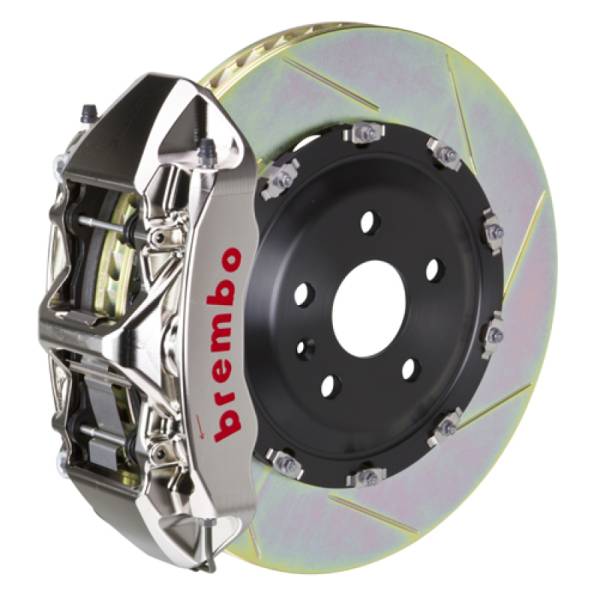 Brembo - Brembo 1N2.9033AR Brembo 05-11 A6 3.2L Front GTR BBK 6 Piston Billet 380x34 2pc Rotor Slotted Type1 - Nickel