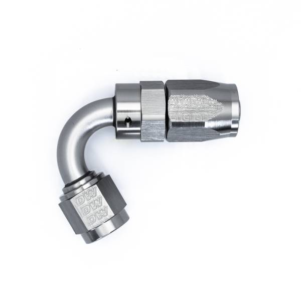 DeatschWerks - DeatschWerks 6-02-0820 DeatschWerks 6AN Female Swivel 120-Degree Hose End CPE - Anodized DW Titanium
