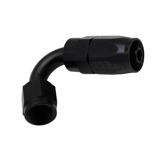 DeatschWerks - DeatschWerks 6-02-0820-B DeatschWerks 6 AN Female Flare Swivel 120-Degree Hose End CPE - Anodized Matte Black
