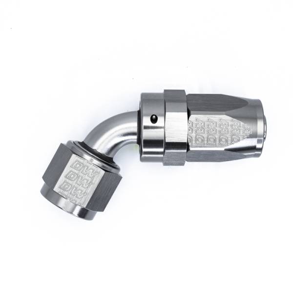 DeatschWerks - DeatschWerks 6-02-0822 DeatschWerks 8 AN Female Flare Swivel 60-degree Hose End CPE - Anodized DW Titanium