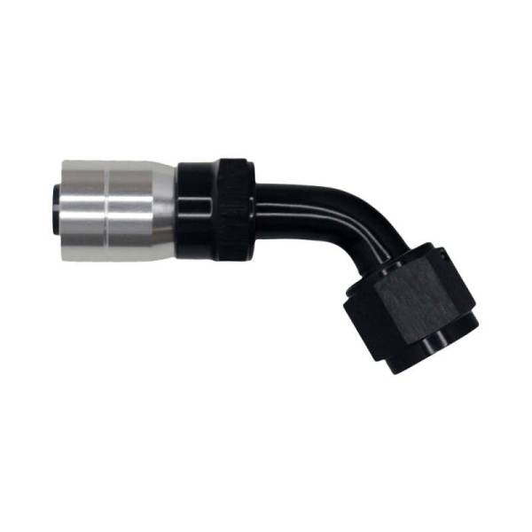 DeatschWerks - DeatschWerks 6-02-0822-C-B DeatschWerks 8 AN Female Flare Swivel 60-Degree Hose Crimping Style End CPE - Anodized Matte Black