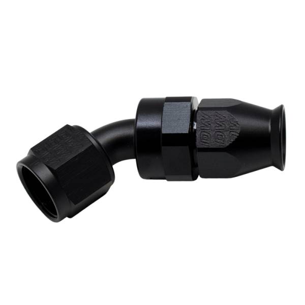 DeatschWerks - DeatschWerks 6-02-0855-B DeatschWerks 8AN Female Swivel 45-Degree Hose End PTFE (Incl 1 Olive Insert) - Anodized Matte Black