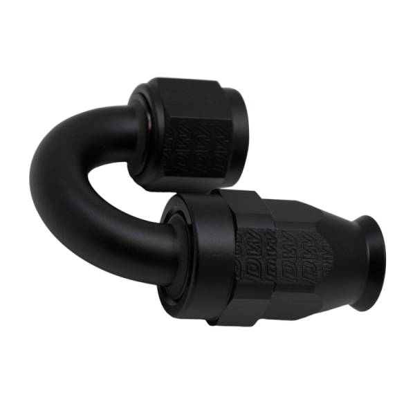DeatschWerks - DeatschWerks 6-02-0857-B DeatschWerks 8AN Female Swivel 180-Degree Hose End PTFE (Incl Olive Insert) - Anodized Matte Black
