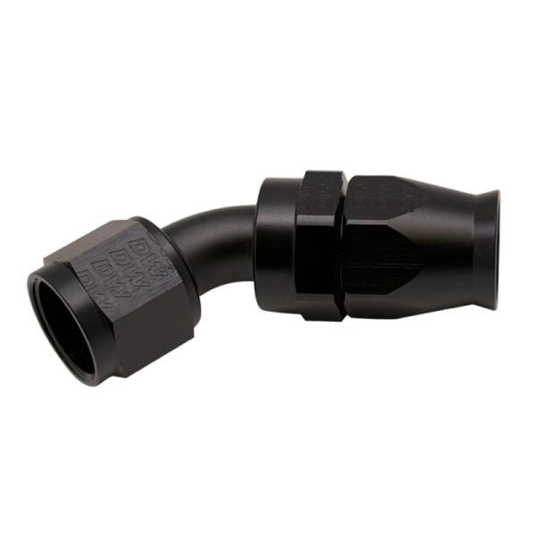 DeatschWerks - DeatschWerks 6-02-0859-B DeatschWerks 10AN Female Swivel 45-Degree Hose End PTFE (Incl Olive Insert) - Anodized Matte Black