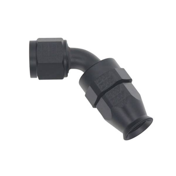 DeatschWerks - DeatschWerks 6-02-0874-B DeatschWerks 8 AN Female Flare Swivel 60-Degree Hose End PTFE - Anodized Matte Black