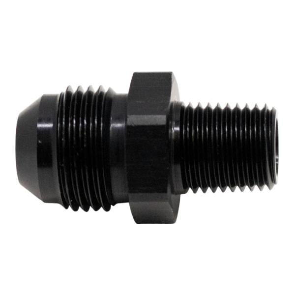 DeatschWerks - DeatschWerks 6-02-0904-B DeatschWerks 8AN Male Flare to 1/4in Male NPT Adapter - Anodized Matte Black
