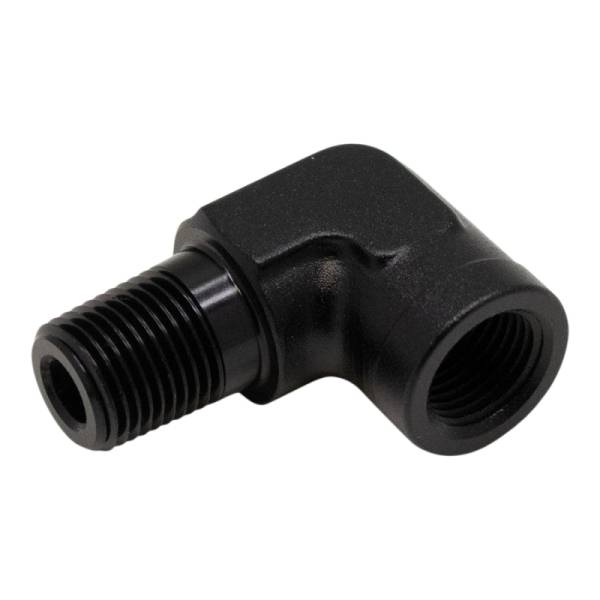 DeatschWerks - DeatschWerks 6-02-0920-B DeatschWerks 90-Degree 1/8in NPT Male to Female 1/8in NPT - Anodized Matte Black