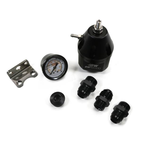 DeatschWerks - DeatschWerks 6-2000-FRB-1010 DeatschWerks DWR2000 AFPR + Pressure Gauge + 10AN Fittings - Anodized Black