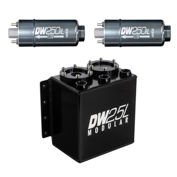 DeatschWerks - DeatschWerks 6-252-25ST DeatschWerks 2.5L Modular Surge Tank (Incl. 2 DW250iL In-Line Fuel Pump)