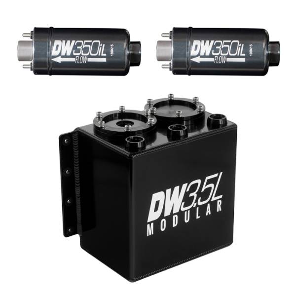 DeatschWerks - DeatschWerks 6-352-35ST DeatschWerks 3.5L Modular Surge Tank (Incl. 2 DW350iL In-Line Fuel Pump)