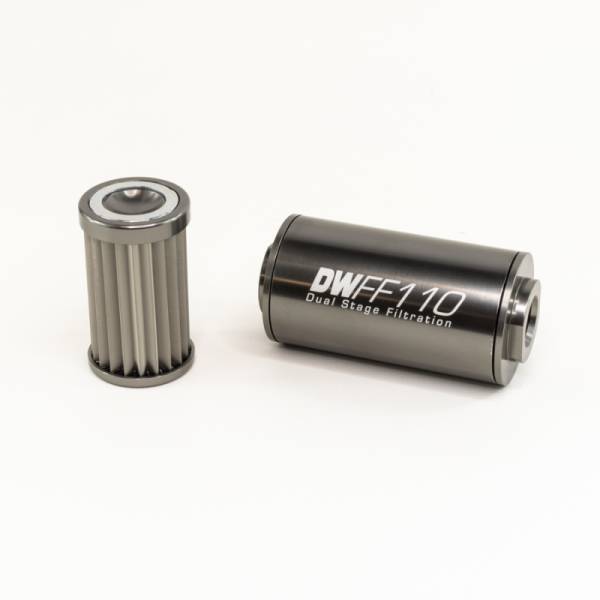 DeatschWerks - DeatschWerks 8-03-110-010K DeatschWerks Stainless Steel 10AN 10 Micron Universal Inline Fuel Filter Housing Kit (110mm)
