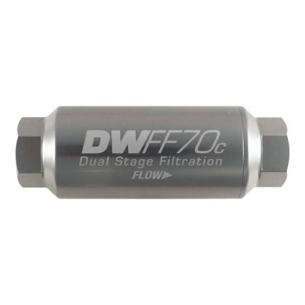 DeatschWerks - DeatschWerks 8-03-70C-010K DeatschWerks 10AN Female 10 Micron 70mm Compact In-Line Fuel Filter Kit