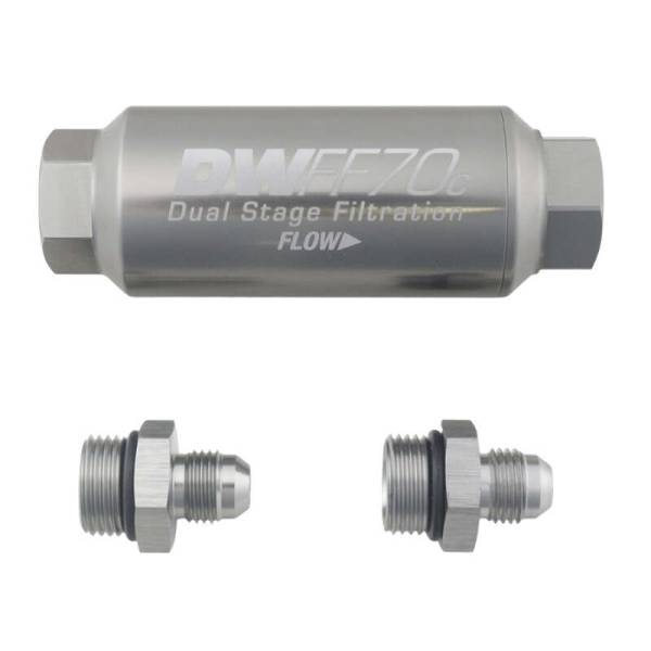 DeatschWerks - DeatschWerks 8-03-70C-010K-6 DeatschWerks 6AN 10 Micron 70mm Compact In-Line Fuel Filter Kit