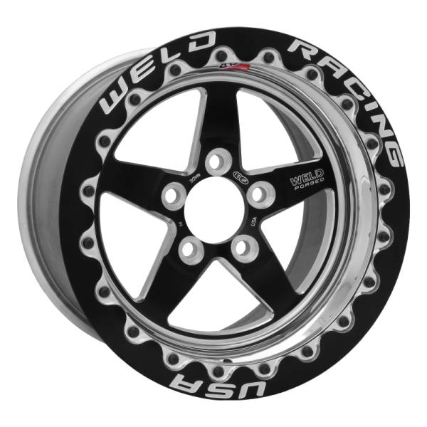 Weld - Weld 71LB508C55F Weld S71 15x8.33 / 5x5 BP / 5.5in. BS Black Wheel (Low Pad) - Black Single Beadlock MT