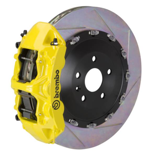 Brembo - Brembo 1N2.9528A5 Brembo 11-16 528i/528i xDrive Front GT BBK 6 Piston Cast 405x34 2pc Rotor Slotted Type1-Yellow