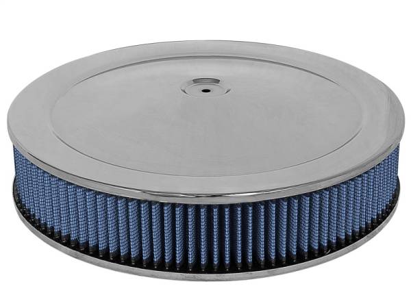 aFe - aFe 18-21401 aFe MagnumFLOW Air Filters Round Racing P5R A/F Chrome Assy 14x3: Blk/Blue