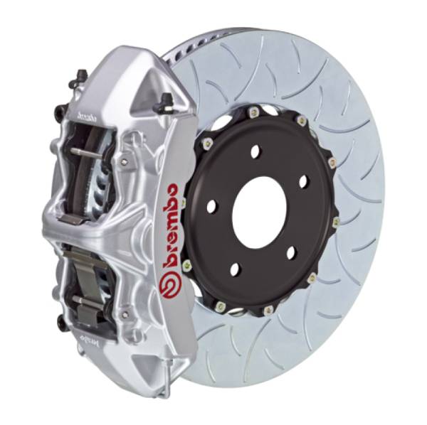 Brembo - Brembo 1N3.8011A3 Brembo 04-17 WRX STi/18-21 WRX STI Front GT BBK 6 Piston Cast 350x34 2pc Rotor Slotted Type3-Silver