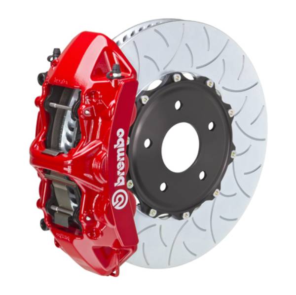 Brembo - Brembo 1N3.8017A2 Brembo 14-19 Corvette C7/C7 Z51 Front GT BBK 6 Piston Cast 350x34 2pc Rotor Slotted Type-3-Red