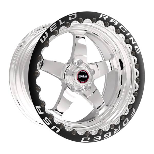 Weld - Weld 71MP511W65F Weld S71 15x11 / 5x115 BP / 6.5 BS (Medium Pad) Polished Wheel Black SBL MT - Beadlock