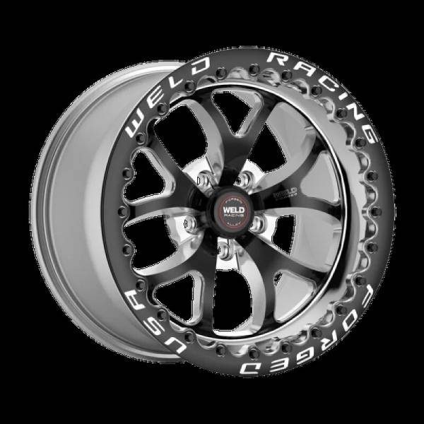 Weld - Weld 76HB7100W67G Weld S76 17x10 / 5x115mm BP / 6.7in. BS Black Wheel (High Pad) - Polished Single Beadlock MT