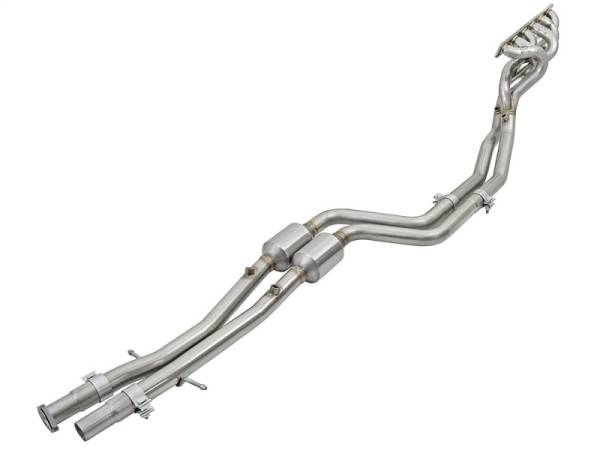aFe - aFe 48-36316-YC aFe Twisted Steel Long Tube Headers w/ Mid Pipes (Catted) 96-99 BMW M3 L6-3.2L S52