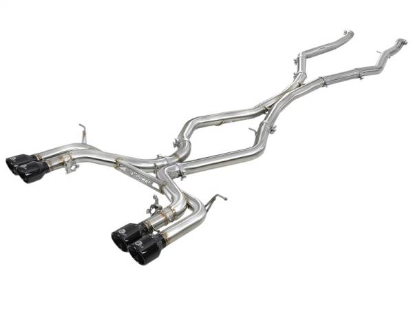 aFe - aFe 49-36342-B aFe MACH Force-Xp 3.5in. 304 SS C/B Exhaust w/o Muffler 15-18 BMW X5 M V8-4.4L (tt) - Black Tip