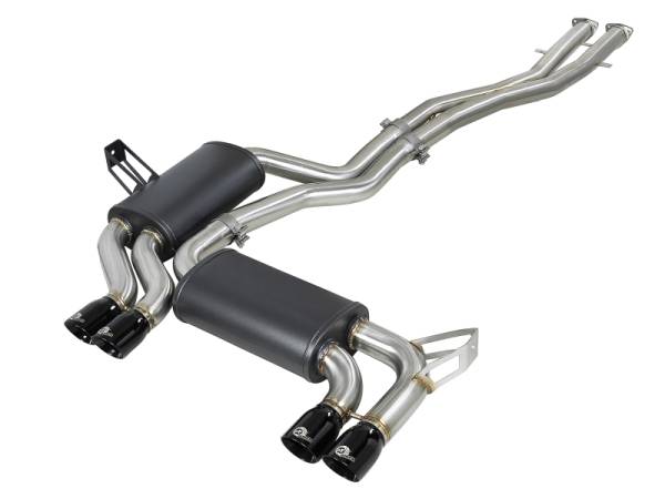 aFe - aFe 49-36344-B aFe MACH ForceXP 2.5 IN 304 Stainless Steel Cat-Back Exhaust System w/ Black Tips 01-06 BMW M3 (E46)