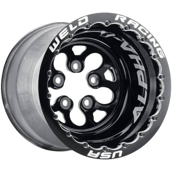 Weld - Weld 83B-515280MB Weld Alpha-1 15x15 / 5x4.75 BP / 5in. BS Black/Polished Wheel - Black Double Beadlock MT