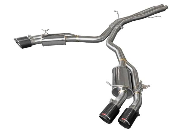 aFe - aFe 49-36427-C aFe 18-20 Audi RS5 Coupe MACH Force-Xp 3in to 2.5in 304 SS Axle-Back Exhaust System-Quad Carbon Tips