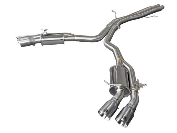 aFe - aFe 49-36427-P aFe 18-20 Audi RS5 Coupe MACH Force-Xp 3in to 2.5in 304 SS Axle-Back Exhaust System-Quad Polish Tips