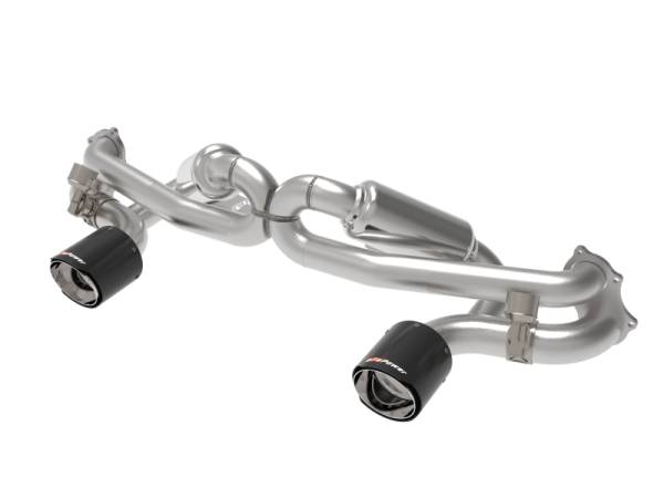 aFe - aFe 49-36443-C aFe MACHForce XP 2.25in-2.5in 304SS Exhaust Cat-Back 20-22 Porsche Cayman GT4 (718) - Carbon Tips