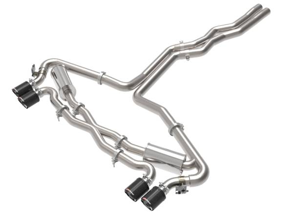 aFe - aFe 49-36448-C aFe 20-22 Audi RS6 Avant V8 4L (tt) MACH Force-Xp 3in to 2.5in 304 SS Cat-Back Exhaust w/ Carbon Tip