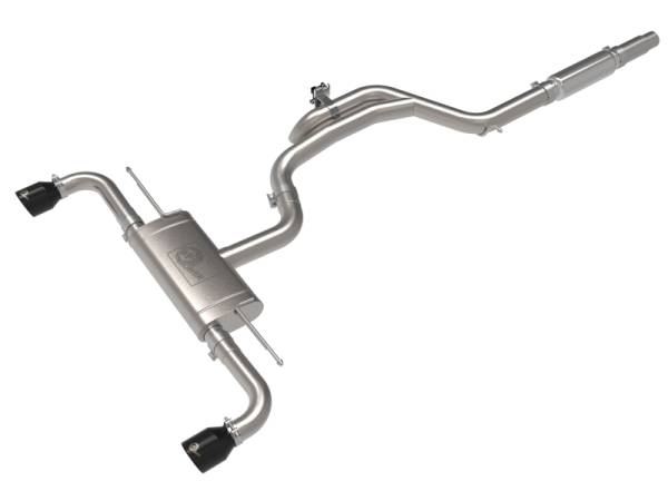 aFe - aFe 49-36451-B aFe Gemini XV 3in to 2 1/2in 304 SS Cat-Back Exhaust 22-23 Volkswagen GTI (MK8) 2.0L w/ Black Tips