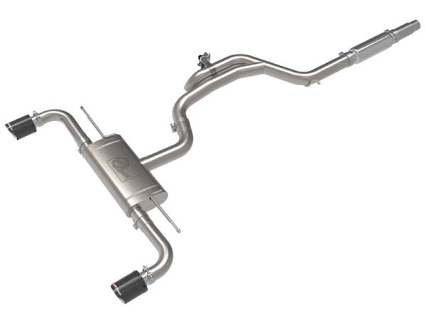 aFe - aFe 49-36451-C aFe Gemini XV 3in to 2 1/2in 304 SS Cat-Back Exhaust 22-23 Volkswagen GTI (MK8) 2.0L w/ Carbon Tips