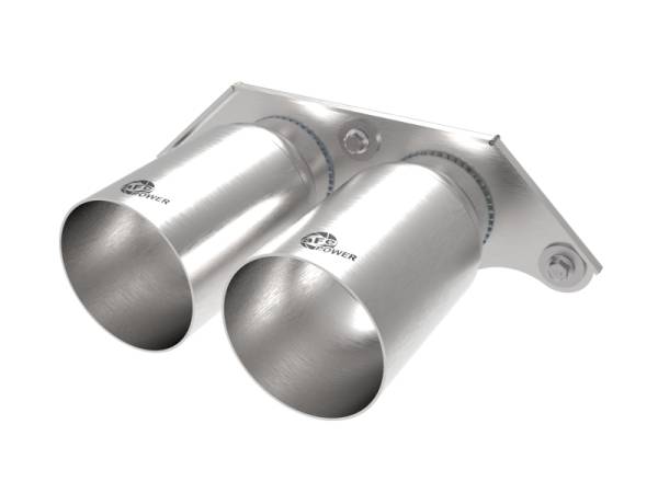 aFe - aFe 49C36435-H aFe Power Mach Force Xp 4in 304 SS Bolt-On Exhaust Tips Brushed 14-19 Porsche 911 GT3 3.8L/4.0L